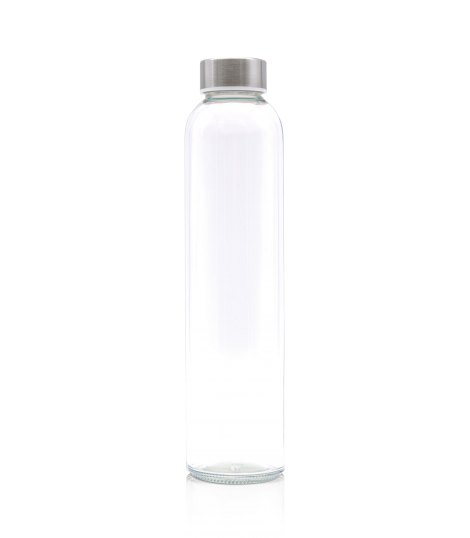 Botella de cristal con tapón de aluminio personalizada