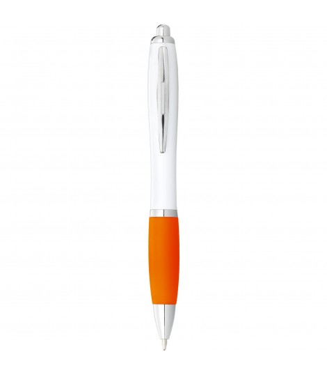 Boligrafo blanco con empunadura de color Nash