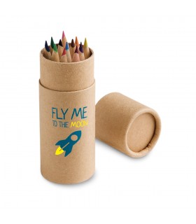 CYLINDER Caja con 12 lapices de color
