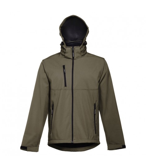THC ZAGREB Chaqueta softshell para hombre con capucha removible