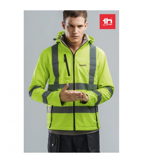 THC ZAGREB WORK Chaqueta de alta visibilidad para hombre con capucha removible