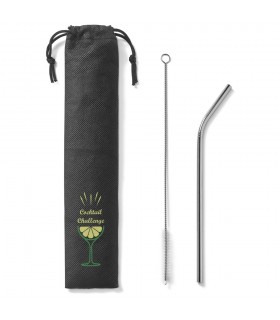 COCKTAIL Pajita de acero inoxidable reutilizable