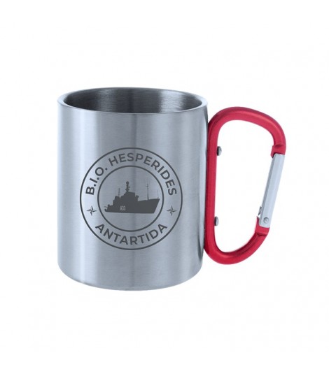 Taza metálica con mosquetón