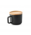 FANGIO Taza de ceramica con tapa y base de bambu de 250 ml