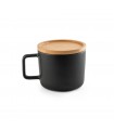FANGIO Taza de ceramica con tapa y base de bambu de 250 ml