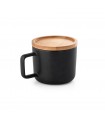 FANGIO Taza de ceramica con tapa y base de bambu de 250 ml