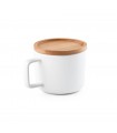 FANGIO Taza de ceramica con tapa y base de bambu de 250 ml
