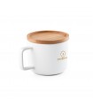 FANGIO Taza de ceramica con tapa y base de bambu de 250 ml
