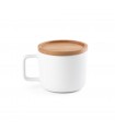 FANGIO Taza de ceramica con tapa y base de bambu de 250 ml