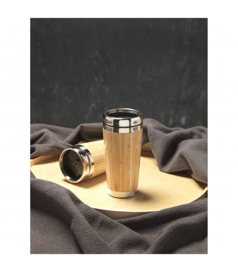 Vaso con aislamiento y exterior de bambú de 450 ml “Bambus”