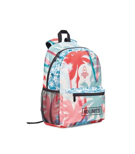 Mochila de poliéster impresa en toda la superficie