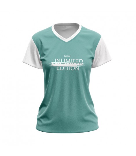 Camiseta mujer cuello pico manga corta