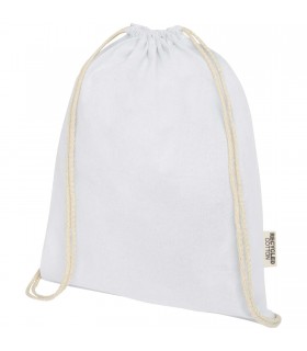 Bolsa con cordon de algodon reciclado GRS de 140 g m Oregon