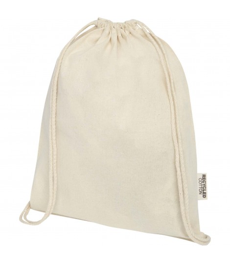 Bolsa con cordon de algodon reciclado GRS de 140 g m Oregon