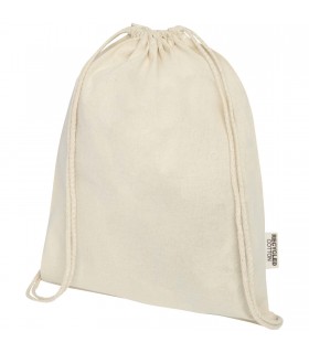 Bolsa con cordon de algodon reciclado GRS de 140 g m Oregon