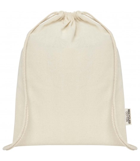 Bolsa con cordon de algodon reciclado GRS de 140 g m Oregon