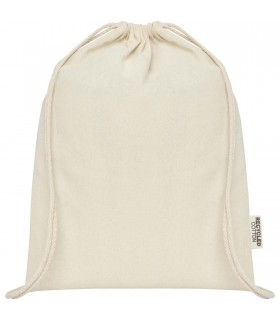 Bolsa con cordon de algodon reciclado GRS de 140 g m Oregon