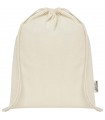 Bolsa con cordon de algodon reciclado GRS de 140 g m Oregon