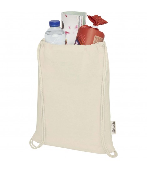 Bolsa con cordon de algodon reciclado GRS de 140 g m Oregon