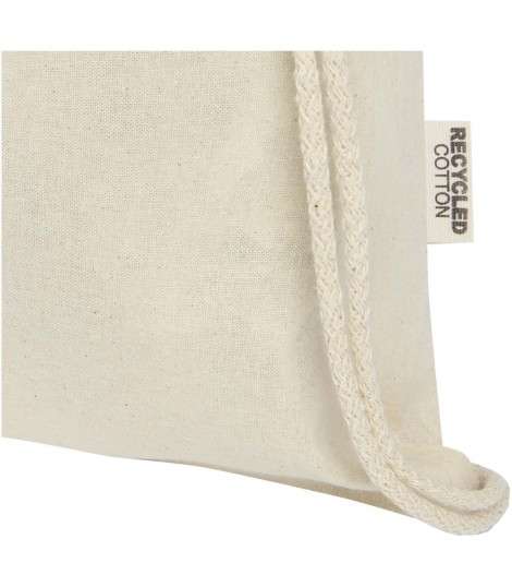 Bolsa con cordon de algodon reciclado GRS de 140 g m Oregon