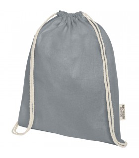 Bolsa con cordon de algodon reciclado GRS de 140 g m Oregon