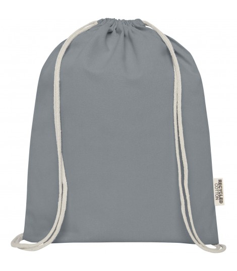 Bolsa con cordon de algodon reciclado GRS de 140 g m Oregon