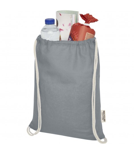 Bolsa con cordon de algodon reciclado GRS de 140 g m Oregon
