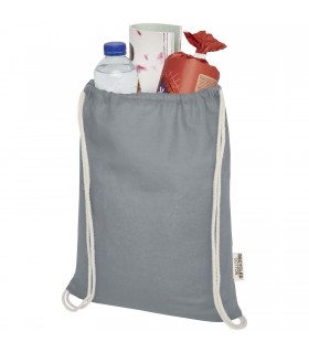 Bolsa con cordon de algodon reciclado GRS de 140 g m Oregon