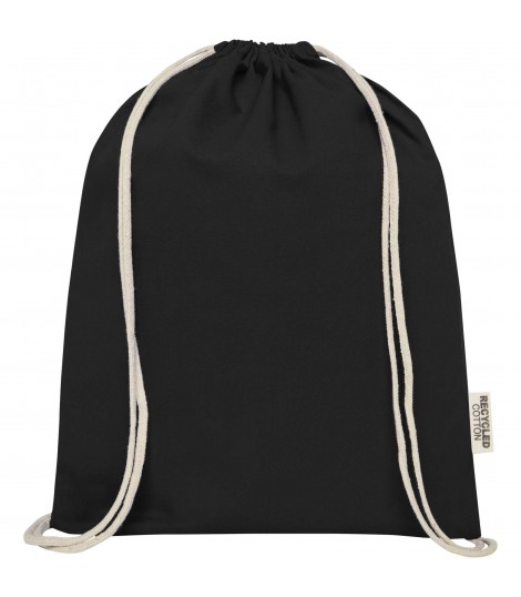 Bolsa con cordon de algodon reciclado GRS de 140 g m Oregon