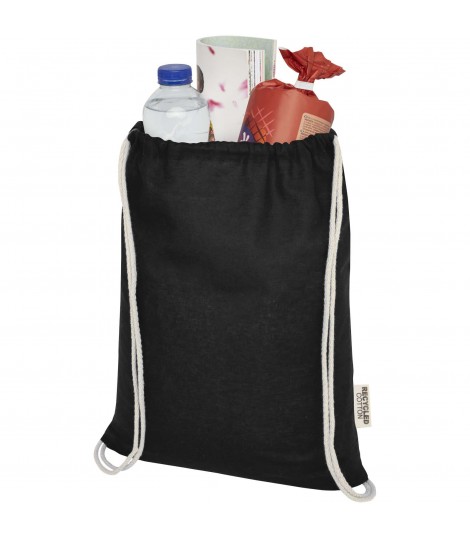 Bolsa con cordon de algodon reciclado GRS de 140 g m Oregon