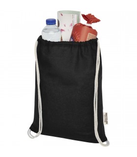 Bolsa con cordon de algodon reciclado GRS de 140 g m Oregon