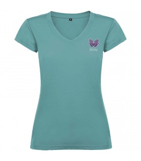 Camiseta de cuello de pico de manga corta para mujer Victoria