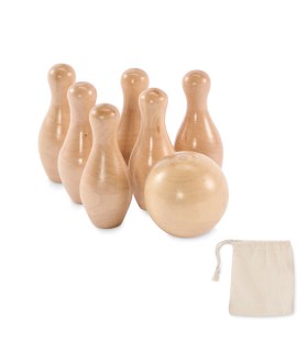 Mini juego de bolos de madera