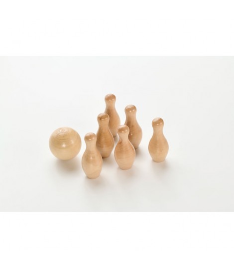 Mini juego de bolos de madera