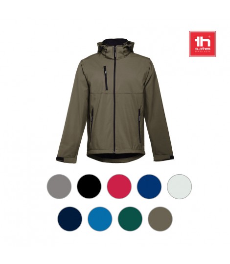 THC ZAGREB Chaqueta softshell para hombre con capucha removible