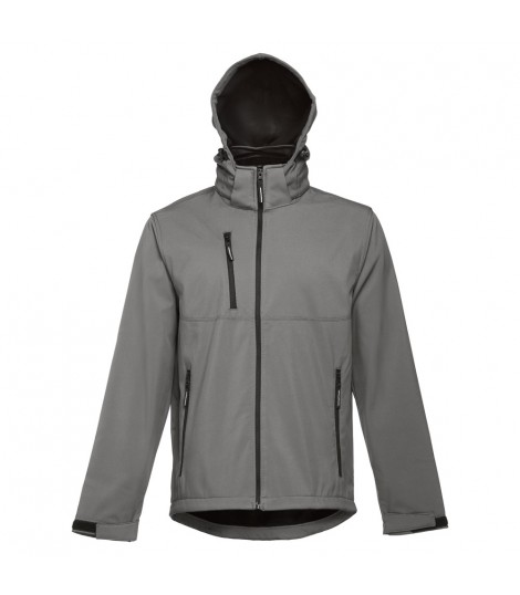 THC ZAGREB Chaqueta softshell para hombre con capucha removible