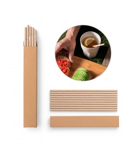 LAMONE Juego de 10 pajitas de papel kraft