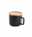 FANGIO Taza de ceramica con tapa y base de bambu de 250 ml