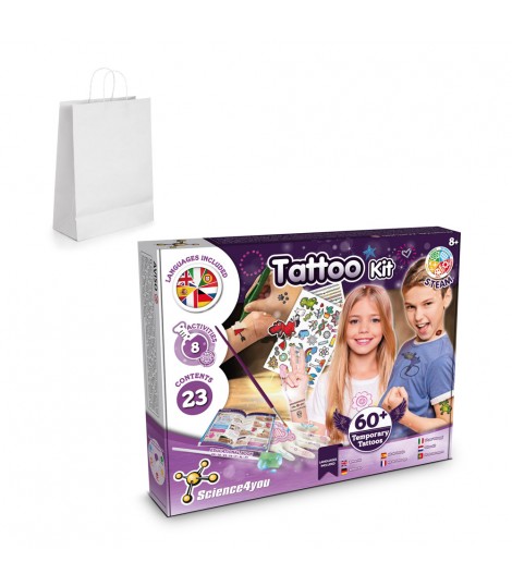 Tattoo Factory Kit II Juego educativo suministrado con una bolsa de regalo de papel kraft 100 g m