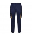 VL HYPNOS Pantalon de sarga multibolsillos bicolor 200g m en algodon 35 y poliester 65