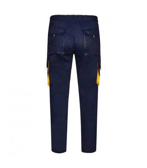 VL HYPNOS Pantalon de sarga multibolsillos bicolor 200g m en algodon 35 y poliester 65