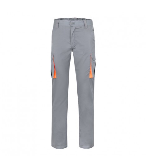 VL HYPNOS Pantalon de sarga multibolsillos bicolor 200g m en algodon 35 y poliester 65