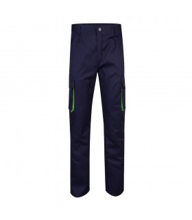 VL HYPNOS Pantalon de sarga multibolsillos bicolor 200g m en algodon 35 y poliester 65