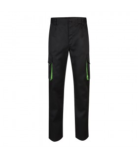 VL HYPNOS Pantalon de sarga multibolsillos bicolor 200g m en algodon 35 y poliester 65