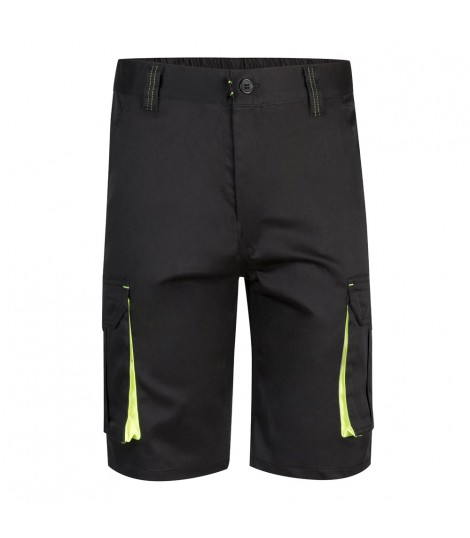 VL HEMERA Bermudas elasticas bicolor y multibolsillos 240 g m en algodon 46 EME 38 y poliester 16
