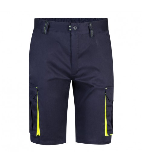 VL HEMERA Bermudas elasticas bicolor y multibolsillos 240 g m en algodon 46 EME 38 y poliester 16