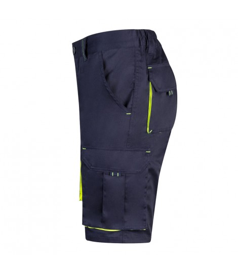 VL HEMERA Bermudas elasticas bicolor y multibolsillos 240 g m en algodon 46 EME 38 y poliester 16