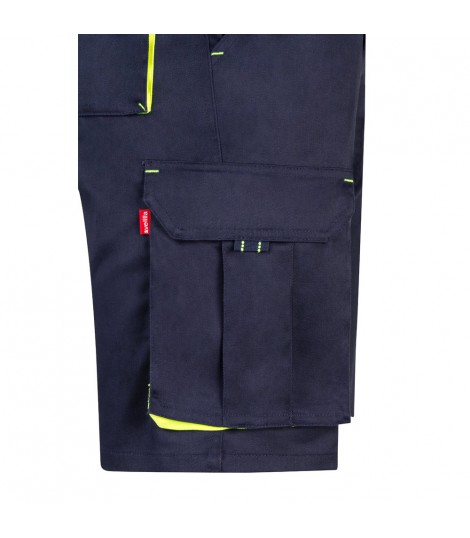 VL HEMERA Bermudas elasticas bicolor y multibolsillos 240 g m en algodon 46 EME 38 y poliester 16
