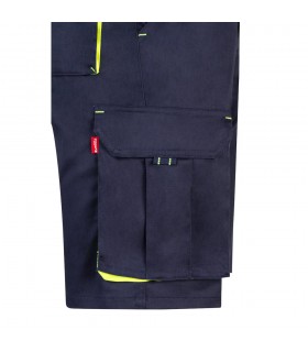 VL HEMERA Bermudas elasticas bicolor y multibolsillos 240 g m en algodon 46 EME 38 y poliester 16
