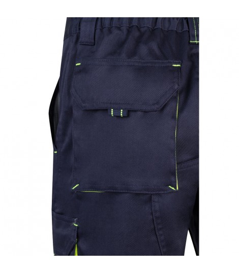 VL HEMERA Bermudas elasticas bicolor y multibolsillos 240 g m en algodon 46 EME 38 y poliester 16